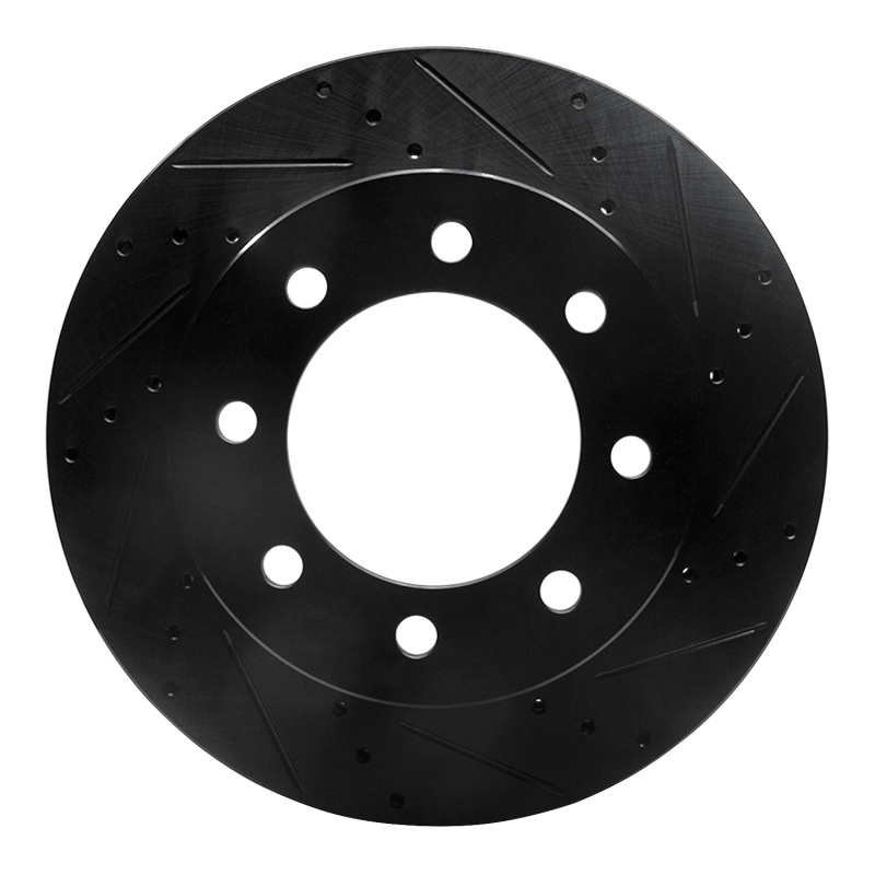 Dodge Ram 3500 Brake Rotor (1) - Front Right - R1 Concepts - Drilled & Slotted - Black - `03-`08